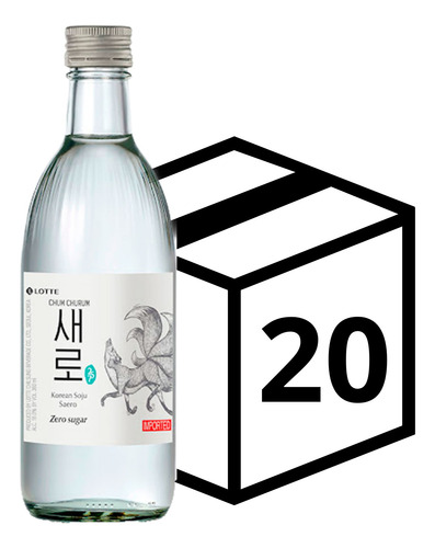 Licor Coreano Soju Lotte Saero Zero Azucar 360ml 20 Botellas