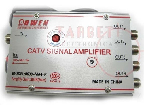 Amplificador De Antena Catv 30 Db 4 Salidas C/control Gananc
