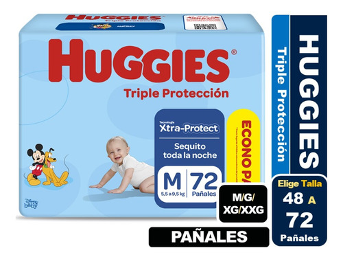 Pañales Huggies Triple Protección Maleta Grande Elige Talla