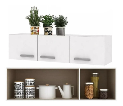 Armario Aéreo  Cocina Blanco Alacena 3 Puertas Muebles Web