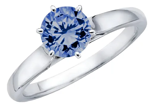 Anillo oro blanco piedra azul sale