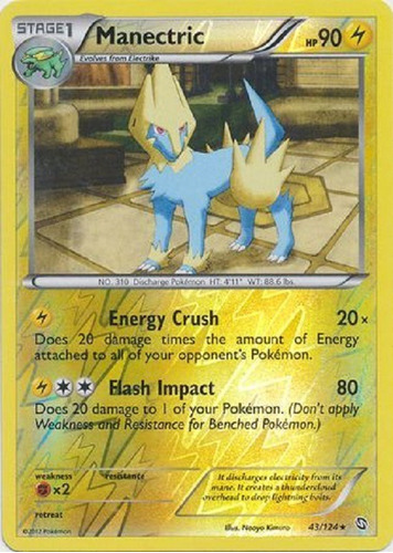 Manectric 43/124 Reverse Holo Raro Pokemon Tcg