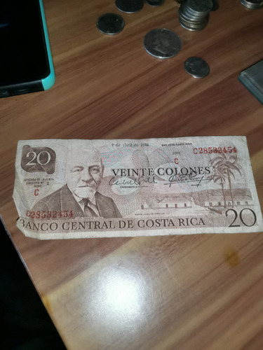 Billete Costarricenses De 20 Colones 1983