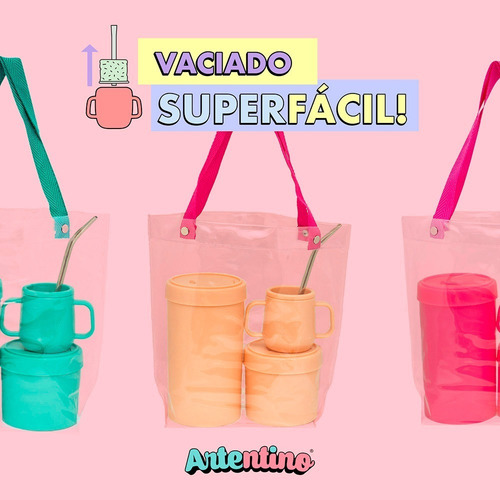 Imagen 2 de 10 de Set 3 Combo Kit Matero Mate Bombilla Yerbera Azucarera Bolso