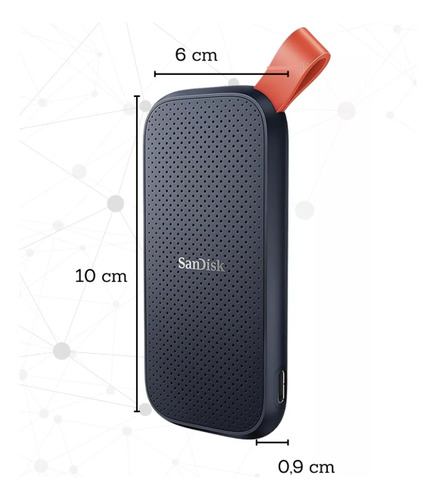Ssd Externo Sandisk Portátil 2tb Velocidade 800mb/s Sdssde30-2t00-g26 Conector 3.2 Usb-c Usb-a cor Preto
