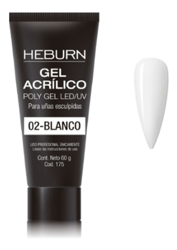 Polygel Uñas Esculpidas Blanco  X 60g Anmat Heburn