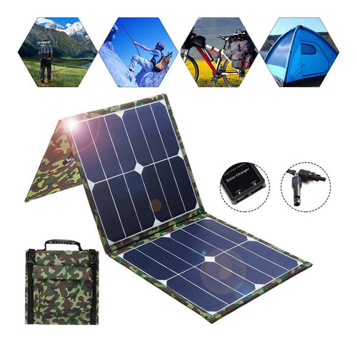 Imagen 4 de 11 de 100w 18v Kit De Panel Solar Plegable Portátil Cargador De