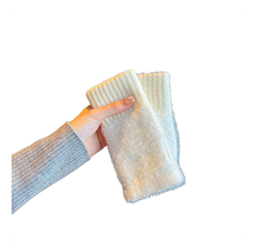 Guantes Invierno Mujer Mitones Sin Dedos Abrigados Elasticos