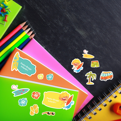 Imagem 3 de 4 de Etiquetas Escolares Personalizadas Surf 166un