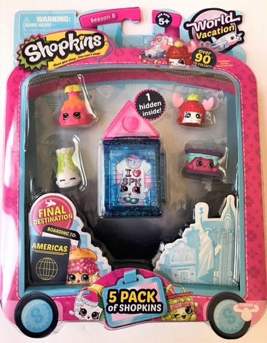 Lote 5 Sets Shopkins World Vacation Americas - Lote B (Usado)