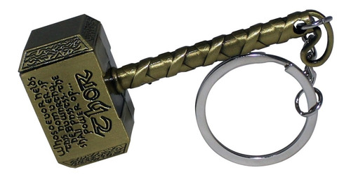 Imagen 8 de 10 de Llavero Martillo Thor Marvel De Metal | Mjölnir Dorado