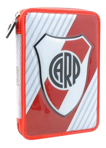 Cartuchera 1 Piso River Plate Pvc Con Utiles Licencia Orig