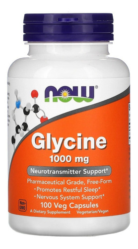 Now Foods Glycine Glicina 1000mg 100vegcaps Amoniacidos Sfn Sabor Sin sabor