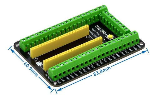Shield Expansión Raspberry Pi Pico Terminales Gpio Negro