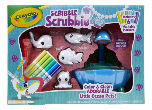 Crayola Scribble Scrubbie Pets Lagoon Playset, Animales Mar.