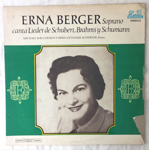 Erna Berger Lieder - Schubert Disco Vinilo Soprano Ópera