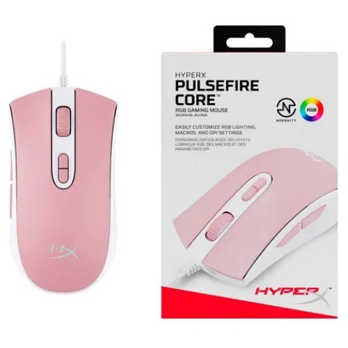 Mouse Gaming Hyperx Pulsefire Core White/pink Color Blanco y Rosa