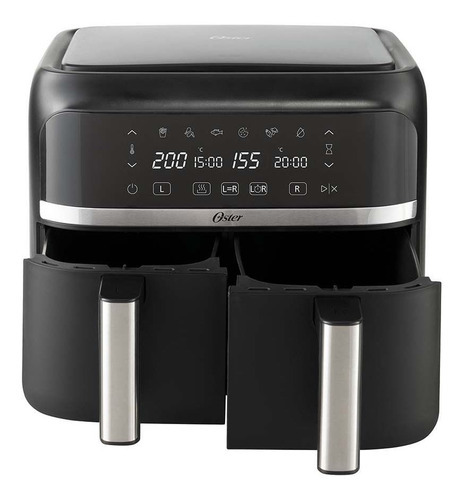 Imagen 3 de 9 de Freidora De Aire Dual Oster® Con Recubrimiento Antiadherente Color Negro