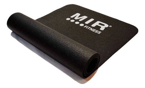 Colchoneta Mat 6 Mm Mir Yoga Pilates Fitness Enrollable Fit Color Negro