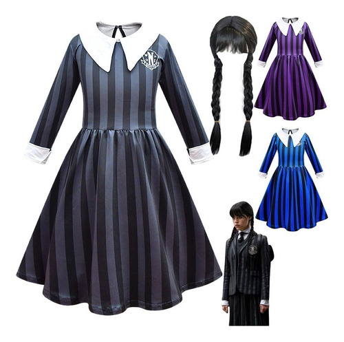 Disfraz De La Academia Nevermore De Wednesday Addams Para Niña Uniforme Escolar Halloween Cosplay