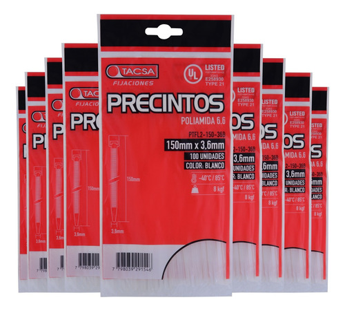 Precintos Prensacable Tacsa 150mm X 3.6mm X 2000 Unidades
