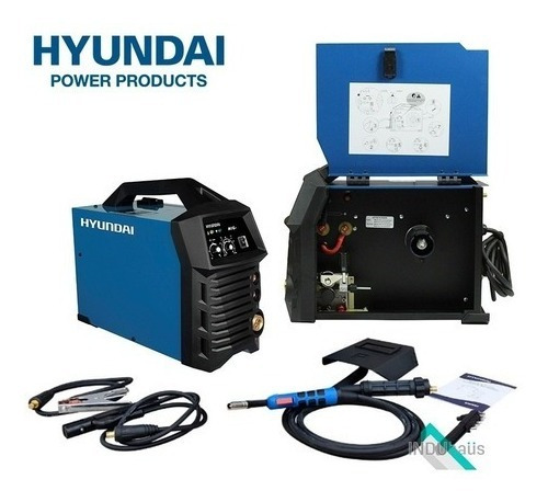 Imagen 2 de 4 de Soldadora Mig Hyundai 200a 3 En 1 Con Y Sin Gas 5kg / Burgos