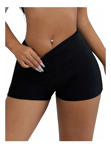 Bikini Short Estilo Hot Pant Color Negro