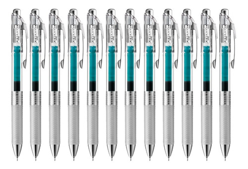 Bolígrafos Pentel Infree Bln75tl Tinta Gel Líquida 0.5mm 12u Color de la tinta Turquesa Color del exterior Plata