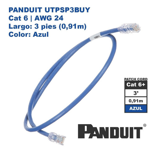 Panduit Utpsp3buy Patch Cord Cat6 0,91m | 3  Azul