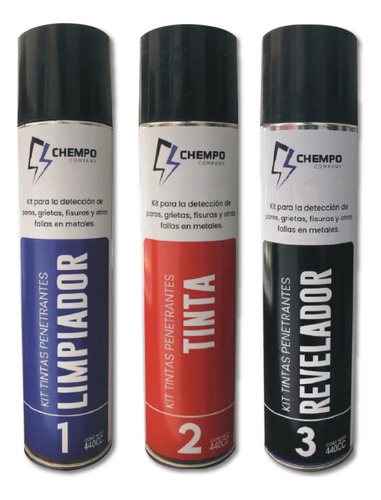 Kit Aerosol Tintas Penetrantes Para Ensayo De Soldaduras