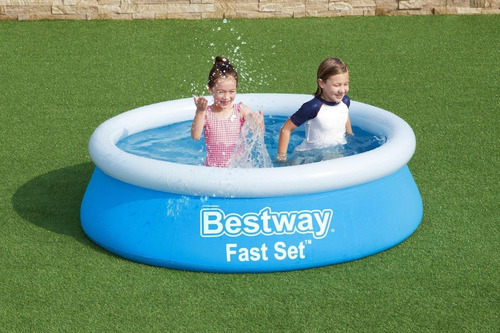 Imagen 3 de 4 de Alberca Semi Inflable Redonda Bestway Azul 57392