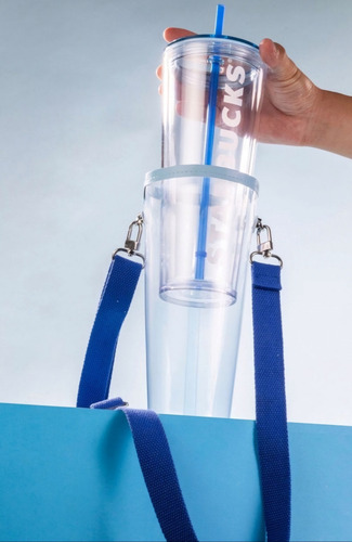 Vaso Starbucks Con Porta Vaso Carry Case Bolsa Transparente