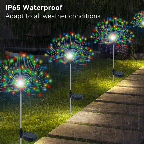 Luces Solares De Jardin A Prueba De Agua Led Multicolor Multicolor
