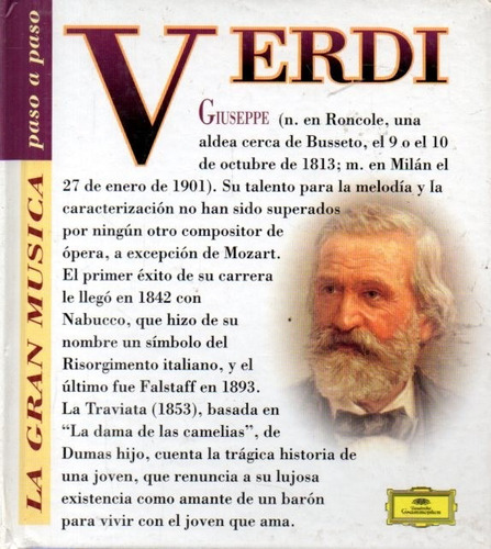 Verdi - La Musica Paso A Paso  Cd Deusche Grammophon Y Libro