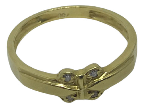 #506a - Anel Borboleta Em Ouro 18k Com Diamantes