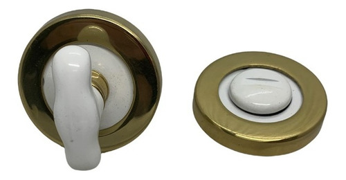 Pomo De Baño Currao Bronce Laqueado Con Blanco