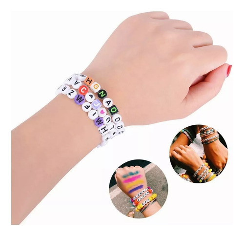 Set De Mostacillas Cuentas Para Pulseras Incluye Letras