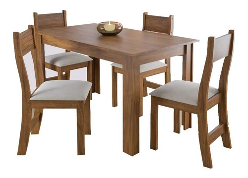 Juego De Comedor 4 Sillas Mesa Rectangular