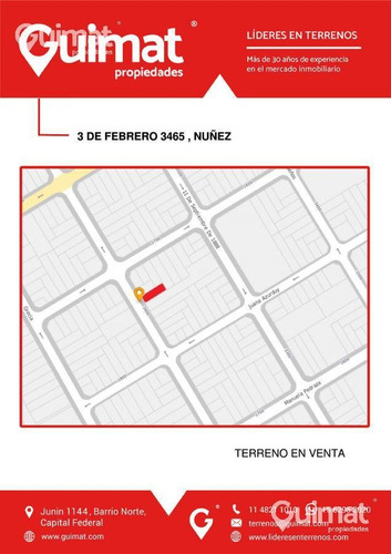 Imagen 3 de 12 de 3 De Febrero Y Nuñez - Lideres En Terrenos - Guimat Propiedades