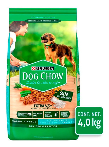 Alimento Perro Dog Chow Cachorros Sin Colorantes 4kg Purina