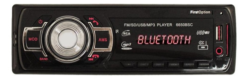 Som automotivo First Option 6650BSC com USB, bluetooth e leitor de cartão SD