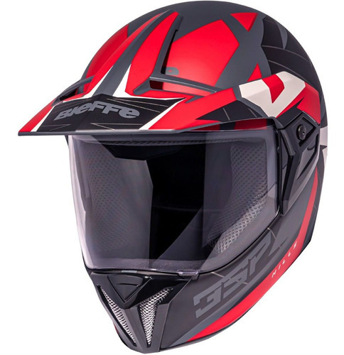 Capacete 3 Sport Bieffe Pala Tipo Cross Masculino Feminino Tamanho Do Capacete 58 Cor Cinza Fosco - Vermelho Desenho 3 Sport Hills