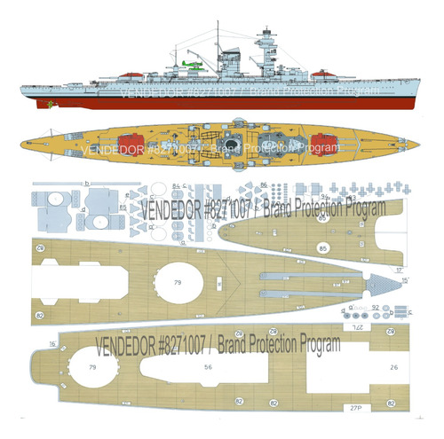 Admiral Scheer + U-25 1.200 Papercraft