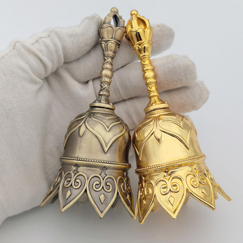 Campana De Mano Decorativa, Regalo Retro, Patrón De Bronce