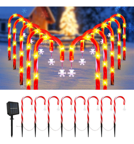 8 Piezas De Luces Solares Navideñas, Luces De Jardín Al Aire