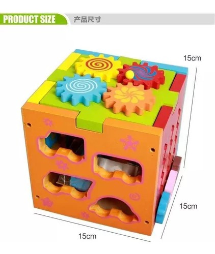 Cubo Montessori Multifuncional Bloques Encajar Didáctico