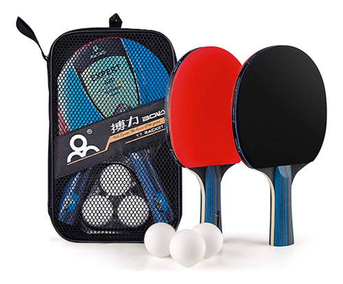 Set De 2 Raquetas Paletas Ping Pong 3pelotas + Bolso 