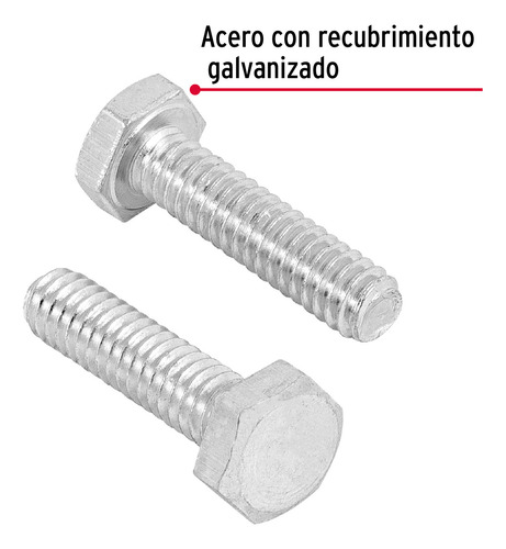 Tornillo Tipo Maquina 1/4 X 1´ Hexagonal Metal 100pz 44558
