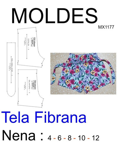 Molderia Para Short De Nena Para Tela Fibrana