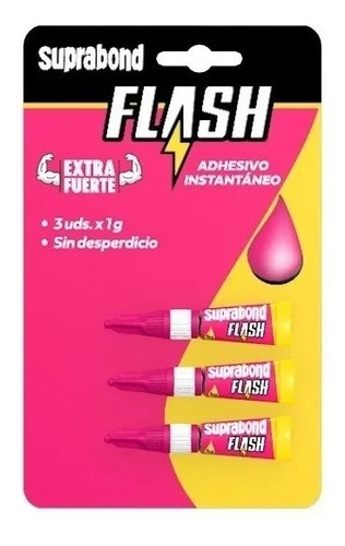 3 Adhesivo Instantáneo Suprabond Flash 1g Extra Fuerte